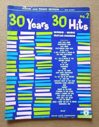 30 Years 30 Hits Vocal And Piano Edition With Guitar Chords No.  2 L@@k