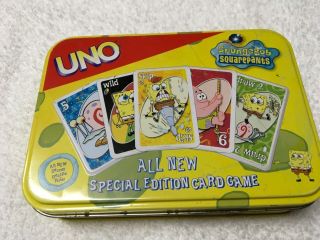 Spongebob Squarepants Uno Card Game - Special Edition Deluxe Collectors Tin 2003