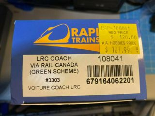 Rapido 108041 Lrc Coach Via Ral Canada Green Scheme 3033 Coach