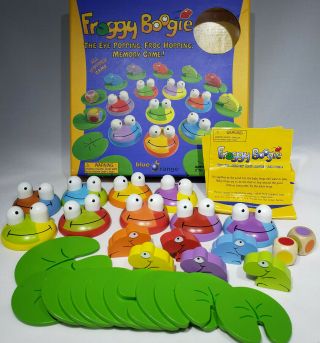 Froggy Boogie The Eye Popping Frog Hopping Memory Game Wooden 2006 Complete