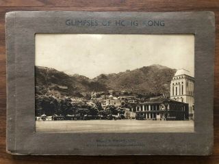 China Old Large Photo Card Albumen 16 Pages Glimpses Hong Kong 23 X 15.  5 Cm