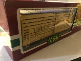 Lgb 4268 G Scale Western Cattle Car With Sound