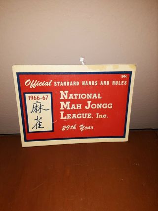 1966 - 67 National Mah Jongg League Card Official Standard Hands And Rules