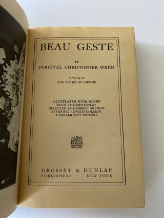 Beau Geste by Percival Christopher Wren 1926 Illustrated with pics from Movie 3