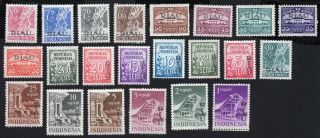 Indonesia 1954 Set Of Stamps Mi 1 - 22 Mnh/mh Cv=1100€