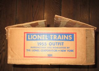 Lionel Trains Cardboard Set Box 1955 Outfit 1001 Complete Empty