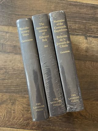 Set Of 3 The Lakeside Press Books:revolutionary,  Edward Bok,  Expedition
