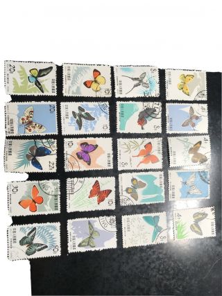 China Prc Stamp Sc 661 - 80 1963 S56 Butterfly Cto And