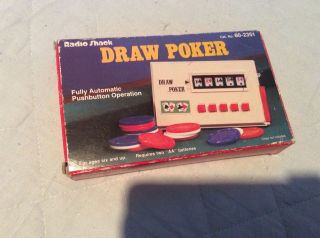 Draw Poker Hand Held Game Radio Shack Cat.  No.  60 - 2351 Vintage