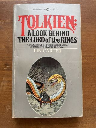 A Look Behind The Lord Of The Rings J.  R.  R.  Tolkien Pb 1976 Ballantine Lin Carter