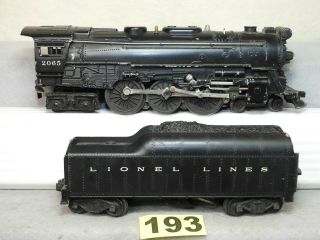 Lionel O Gauge 2065 4 - 6 - 4 Steam Locomotive & 2046w Whistling Tender To Repair
