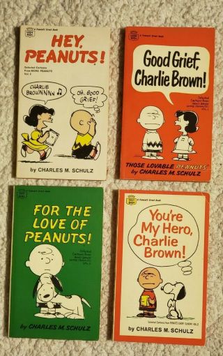 4 Vtg Peanuts Pocket Books By Charles M.  Schultz 1967 - 1968