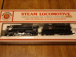 Bachmann N Scale Mikado 2 - 8 - 2 B&o Baltimore Ohio Steam Locomotive & Tender