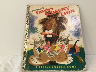 Tenggren’s Tawny Scrawny Lion 1950’s Childrens Little Golden Book 1st Edition A