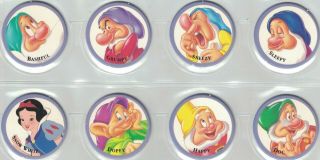8 Pogs Walt Disney Snow White And The Seven Dwarfs 1990s Kmart Promotional Items