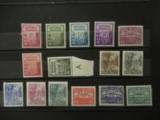 Early Lot Riau Surcharges Stamp Vf Mnh Nederland Indonesia Bk5.  8 0.  99$