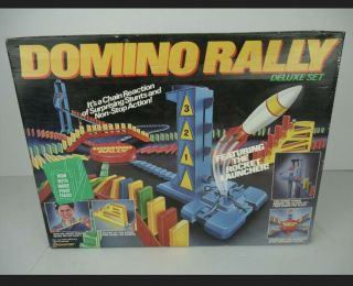 Vtg Domino Rally Deluxe Set Pressman Neon Basic Complete Without Instructions