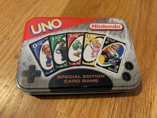 Nintendo Uno Special Edition Card Game Mario Bros.  Metal Tin Complete