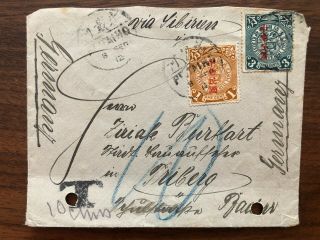 China Old Cover Front Postage Due Pei Tai Ho To Germany 1912