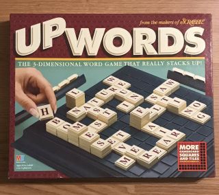 Upwords 3d Word Game By Milton Bradley With 10x10 Grid,  Euc
