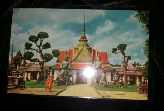SIAM THAILAND BANGKOK 53 COVER AIR MAIL 1,  3,  5,  STAMPS ON POSTCARD 3
