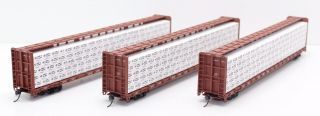 Ho Scale Walthers “up Center Beam Lumbers Cars W/loads” 3 - Pack
