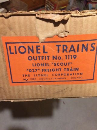 Lionel Train Set 027 Scout Outfit N 1119,  Box Babe Ruth,