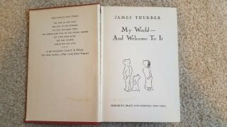 My World - And Welcome To It,  By James Thurber,  1942,  Hardcover,
