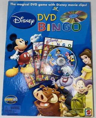 Disney Dvd Bingo W Movie Clips Family Fun 2 - 4 Players 4,  Mattel Missing 4 Chips