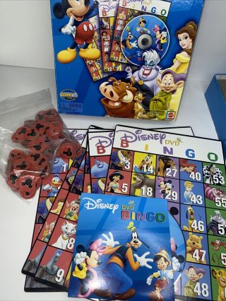 Disney DVD Bingo w Movie Clips Family Fun 2 - 4 Players 4,  Mattel Missing 4 Chips 3