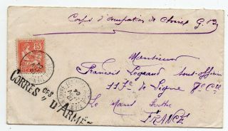 1904 France Offices In China Military Cover,  Occupation Cancels,  Look