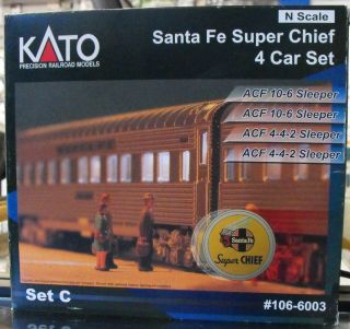 Kato N Scale 106 - 6003 Santa Fe Chief 4 Car Set (set C)