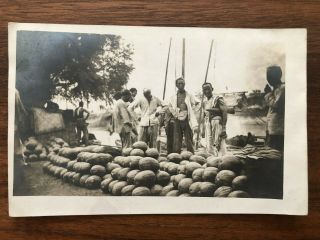 China Old Postcard Chinese People Watermelon Seller Tientsin To Germany 1910