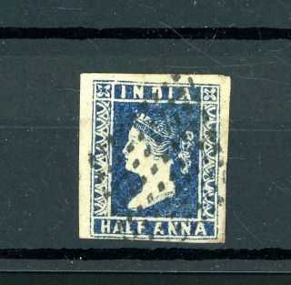India 1854 1/2a Blue Die I,  Sg 2/5 Fine - (f810)