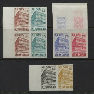 Viet Nam Sc 189 - 8 Color Trial Plate Proofs In Blocks Of 4 & 1 Pair Mnh