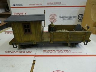 G Scale Work Caboose Hartland Undecorated With Knuckle Couplers & Metal Wheels.