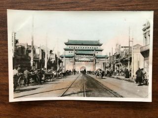 China Old Photo Chinese City Gate Arch Chien Men Peking