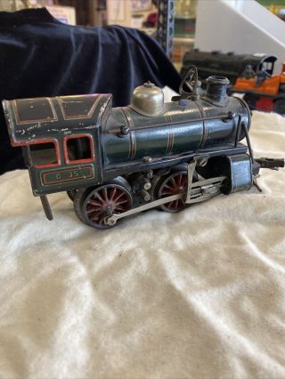 Vintage Tin Litho Prewar Kbn Locomotive Train Engine 0 - 35