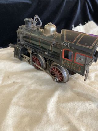 Vintage Tin litho prewar KBN Locomotive train engine 0 - 35 3