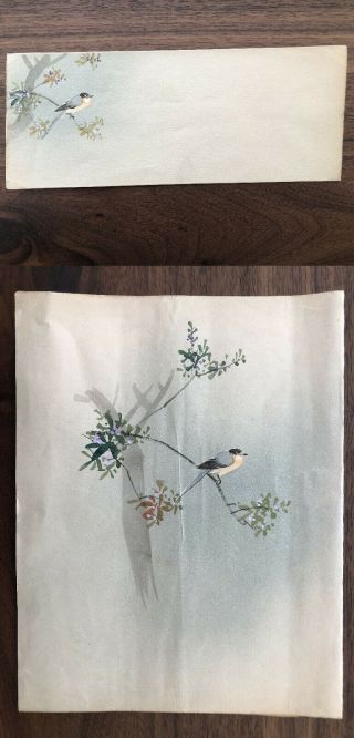 China Old Cover Wrapper Hand Painted Chinese Bird Flower 1900