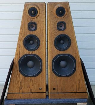 Vintage Jbl L250 Speakers Oak Finished Pair Le14h - 1 044 Gold Exct