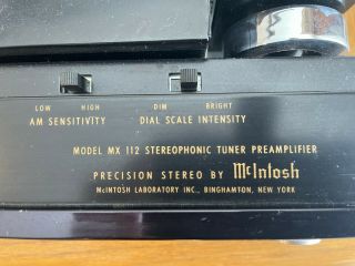 McIntosh MX112 Pre Amp AM FM Reciever 3