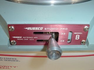 Vintage Russco Studio - Pro Model B QRK 2 - Speed Transcription Turntable w/ Bodine 3