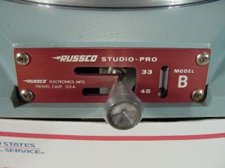 Vintage Russco Studio - Pro Model B QRK 2 - Speed Transcription Turntable w/ Bodine 4