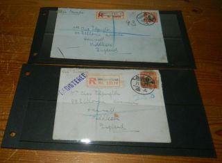 China 1930s Registered Covers From Shanghai To U.  K.
