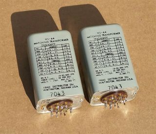 Triad Hs - 66 Input Output Line Matching Transformer Matching Date Codes