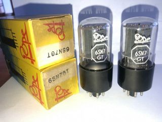 Philips POPE 6SN7 GT 1958 NOS NIB pair Clear glass tubes Avo 163 5