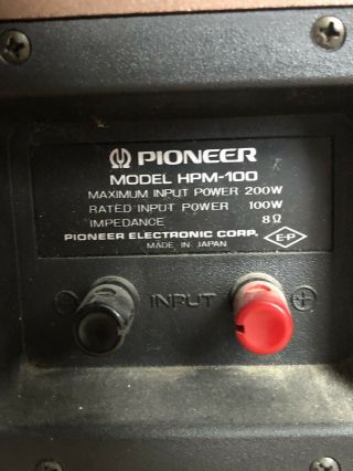 Pioneer Hpm - 100 Speakers 200 Watt Version 4