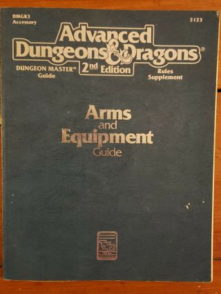 Ad&d 2nd Edition: " Arms And Equipment Guide " (published 1994) (2123 Tsr)