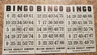 Complete Set Of 33 Bingo Cards Milton Bradley Bingo Game 4002 1960s 67 To 99